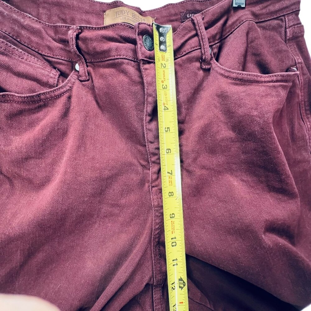 Judy Blue Burgundy Capri Pants 18W Oxblood High Waist Garment Dyed Stretch - Picture 13 of 13